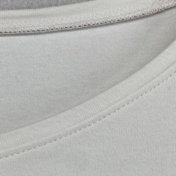 EILEEN FISHER Top S Stretch Organic Cotton Jersey Round Neck 3/4 Sleeve White - Picture 6 of 10